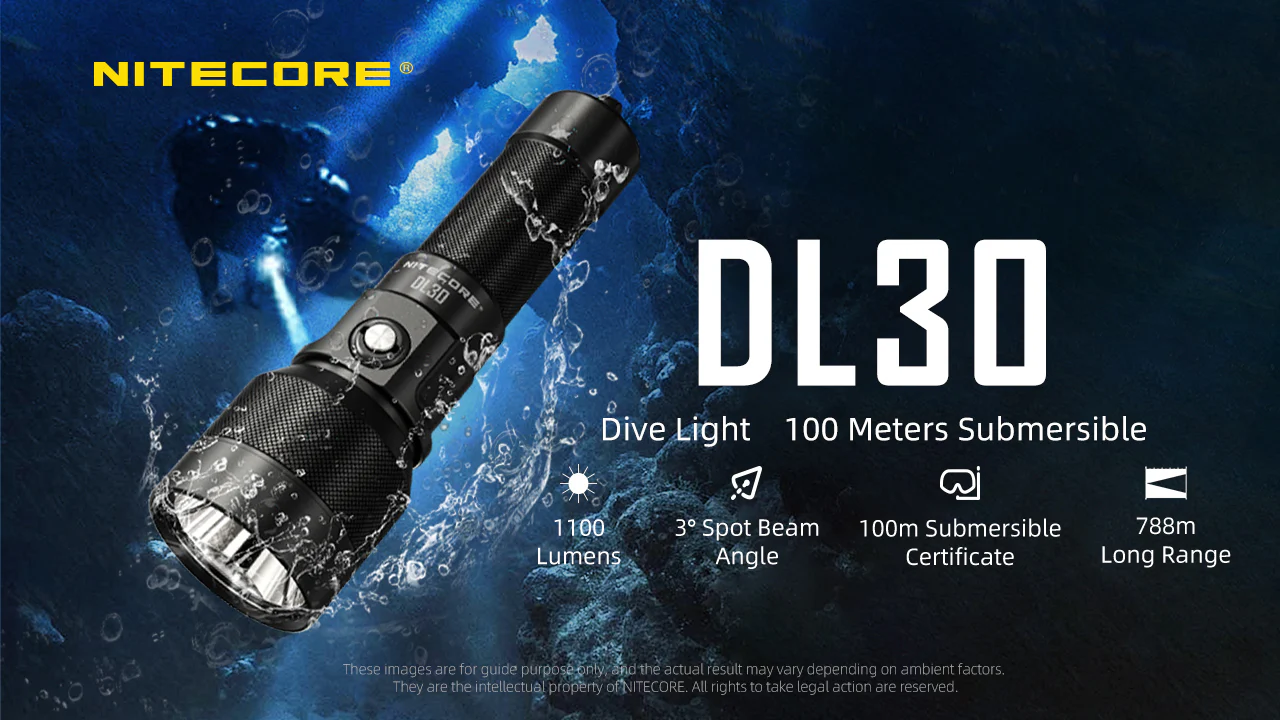 Nitecore DL30 1100 Lumen Rechargeable Dive Light - Image 2
