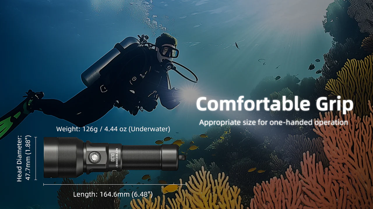 Nitecore DL30 1100 Lumen Rechargeable Dive Light - Image 7