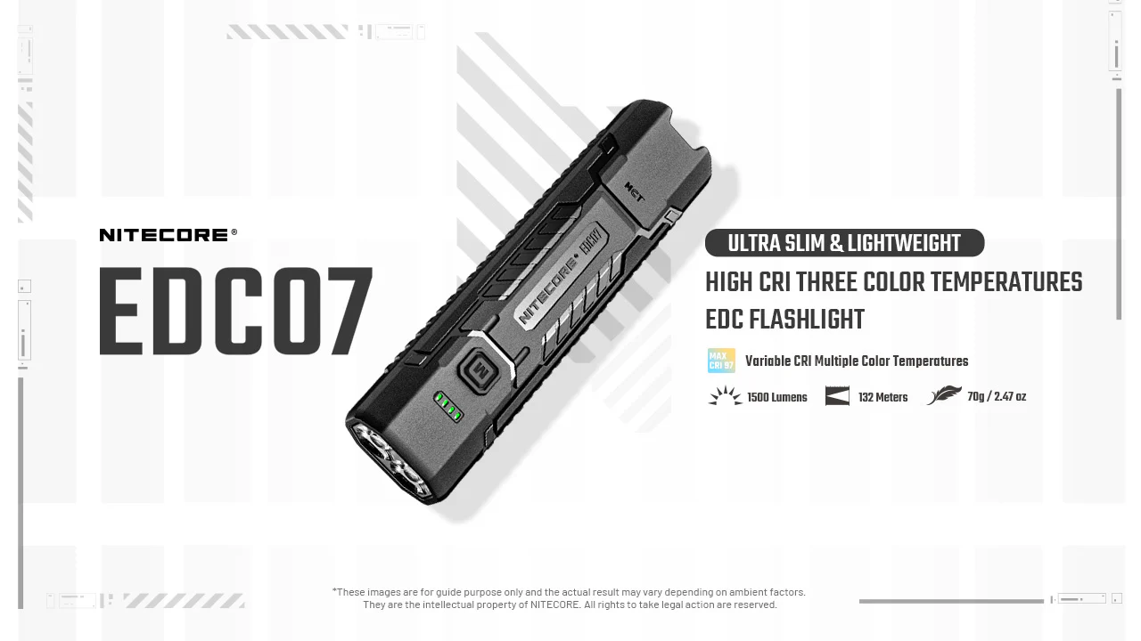 Nitecore EDC07 1500 Lumens Rechargeable Flashlight - Image 4