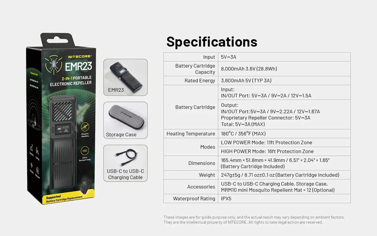 Nitecore EMR23 Rechargeable 2-in-1 Electronic Mosquito Repeller - Image 12