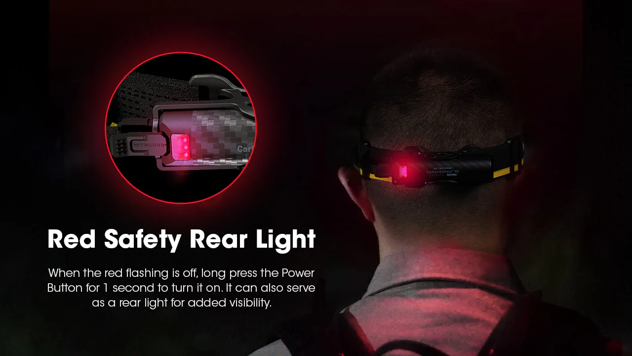 Nitecore HC65 UHE Headlamp with Carbon 6K Runtime Extender Kit - Image 16