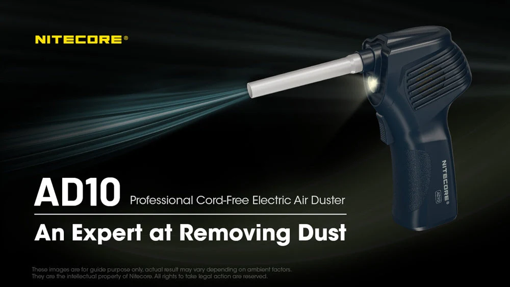 Nitecore AD10 Rechargeable Air Duster for Cameras and Electronics with Light - Image 2