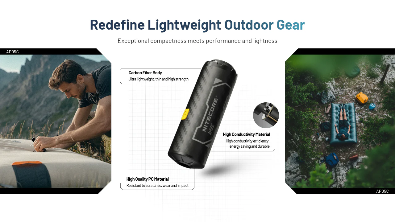Nitecore AP05C Ultra Lightweight Carbon Fiber Air Pump - Image 10
