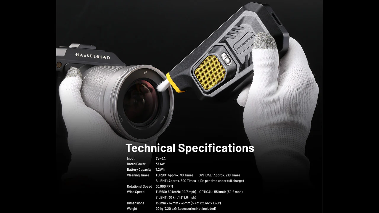 Nitecore BB21 Rechargeable Air Duster for Cameras and Electronics - Image 12
