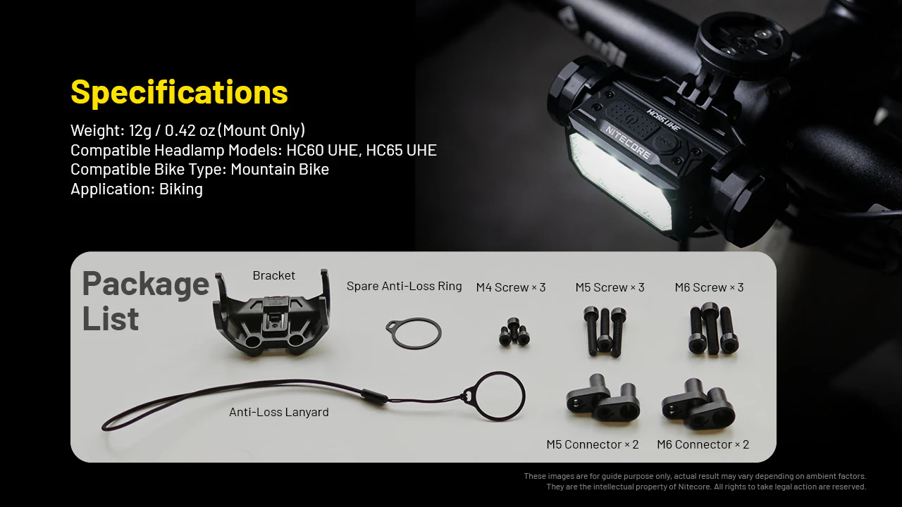 Nitecore BM06 Headlamp Bike Mount for HC60 UHE and HC65 UHE - Image 4