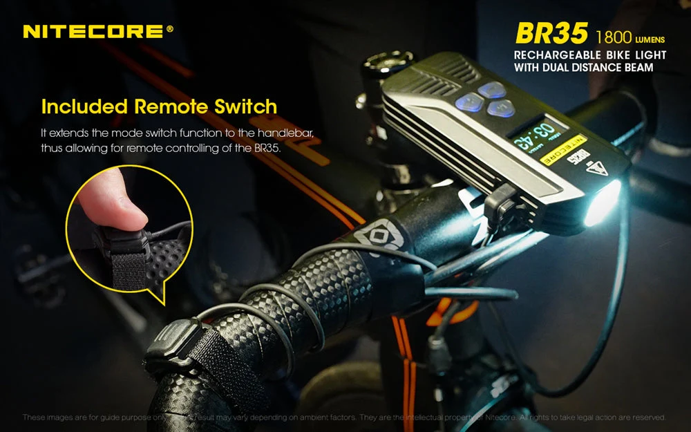 Nitecore BR35 1800 Lumen USB-C Rechargeable Bike Light - Image 7