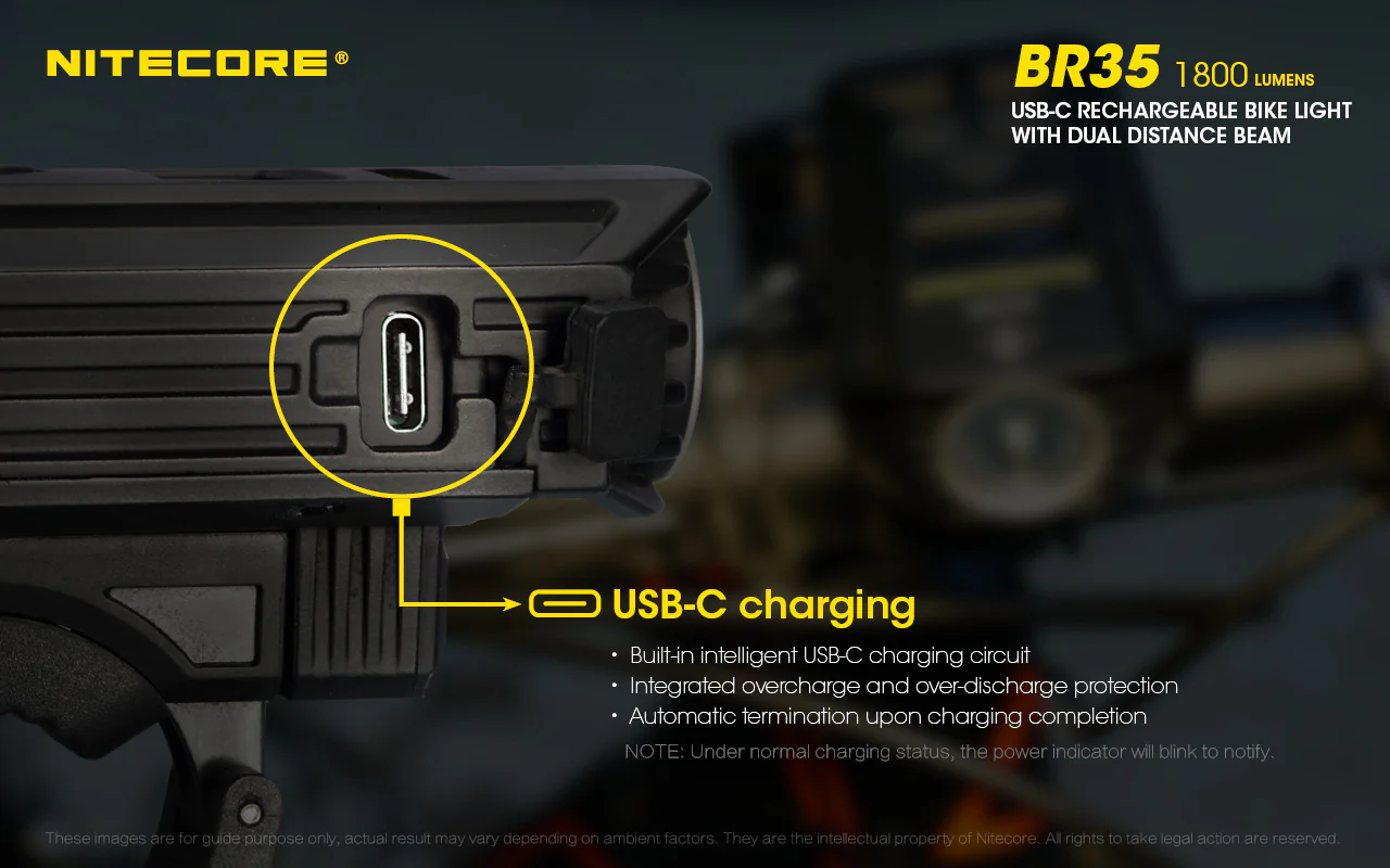 Nitecore BR35 1800 Lumen USB-C Rechargeable Bike Light - Image 9