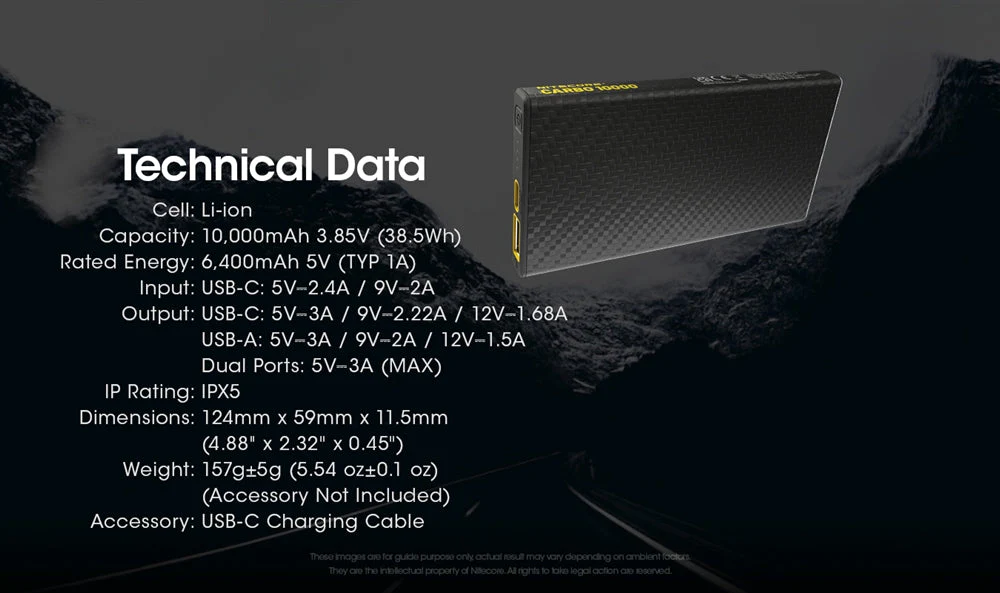 Nitecore Carbo 10000 Lightweight QC 10000mAh Power Bank - Image 12