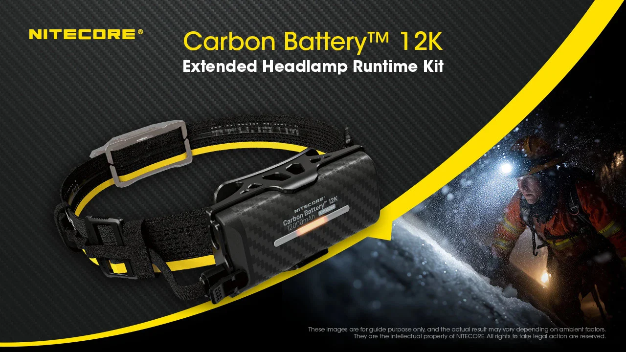 Nitecore Carbon Battery 12K Extended Headlamp Runtime Kit for NU45, NU53, HC65 UHE, and More - Image 2