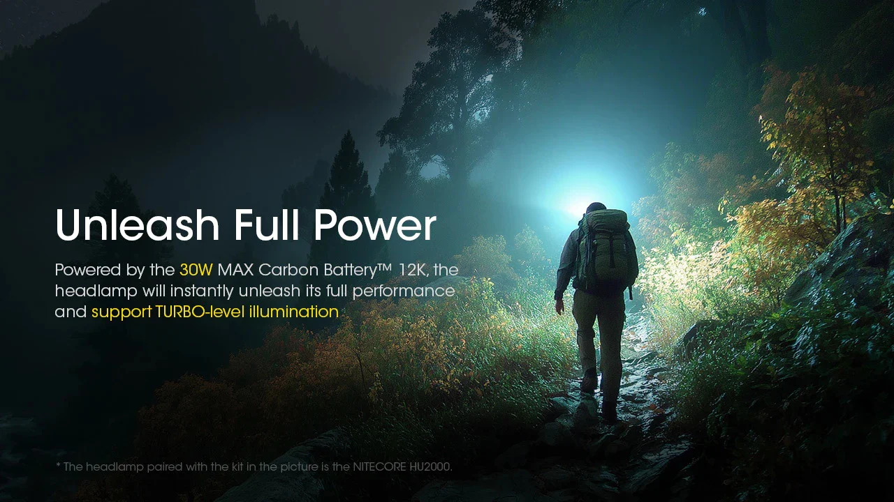Nitecore Carbon Battery 12K Extended Headlamp Runtime Kit for NU45, NU53, HC65 UHE, and More - Image 5