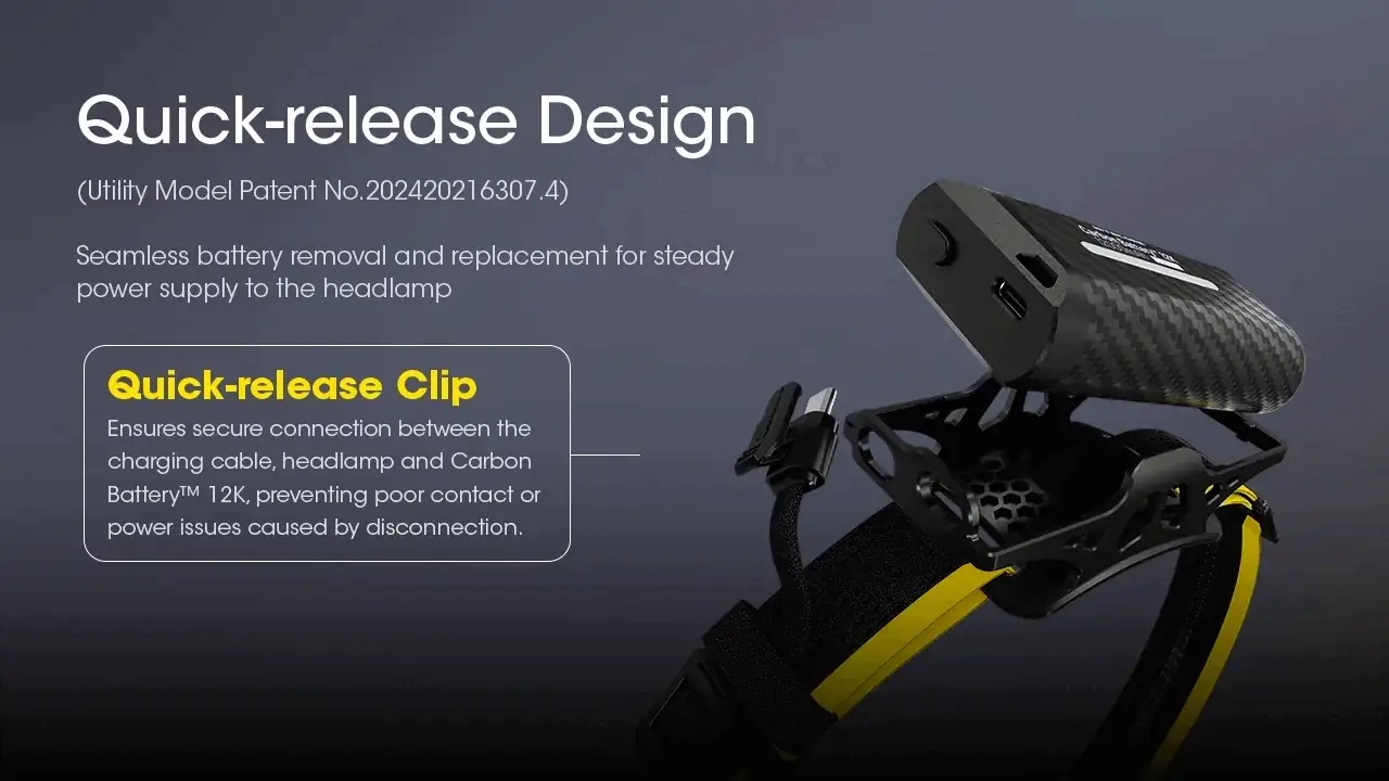 Nitecore Carbon Battery 12K Extended Headlamp Runtime Kit for NU45, NU53, HC65 UHE, and More - Image 8