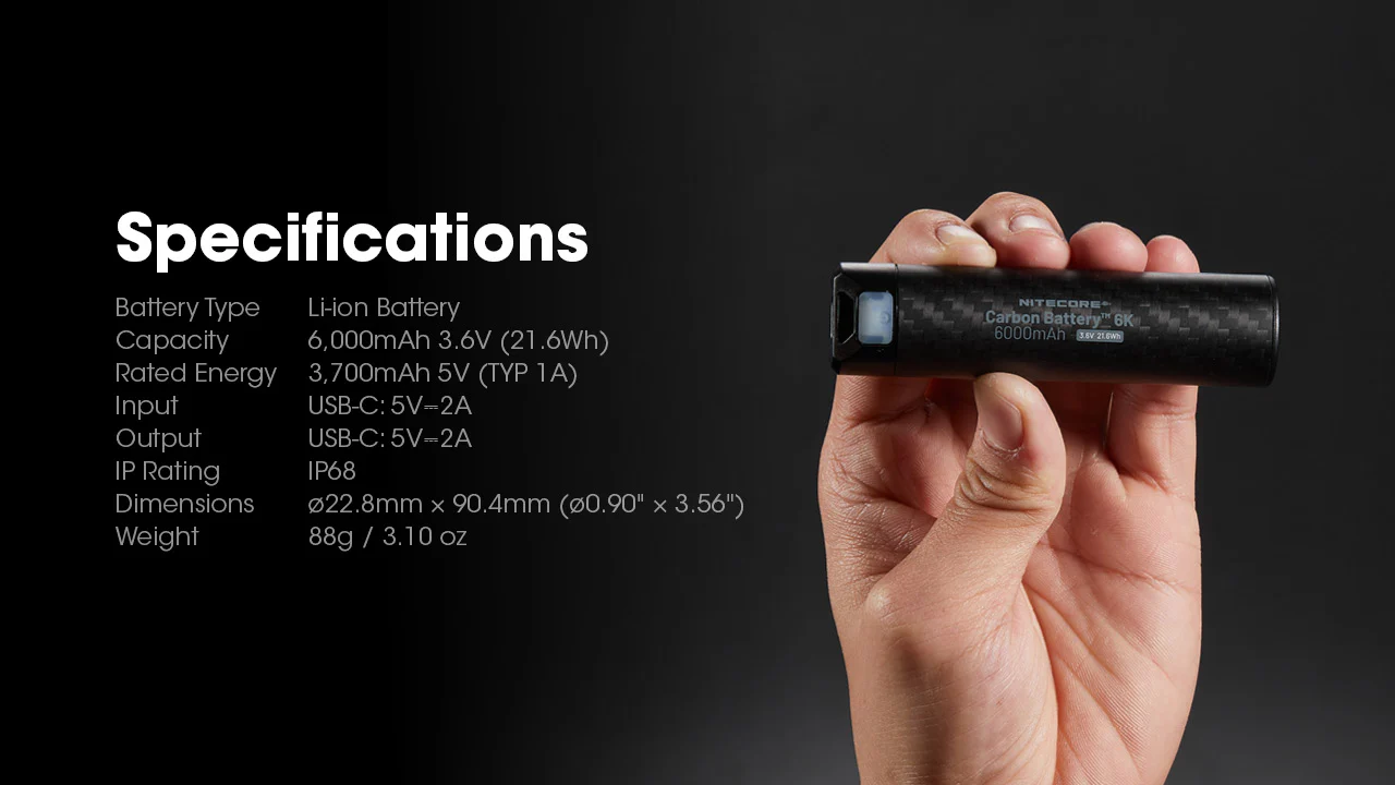 Nitecore Carbon Battery 6K USB-C 6000mAh Power Bank - Image 12