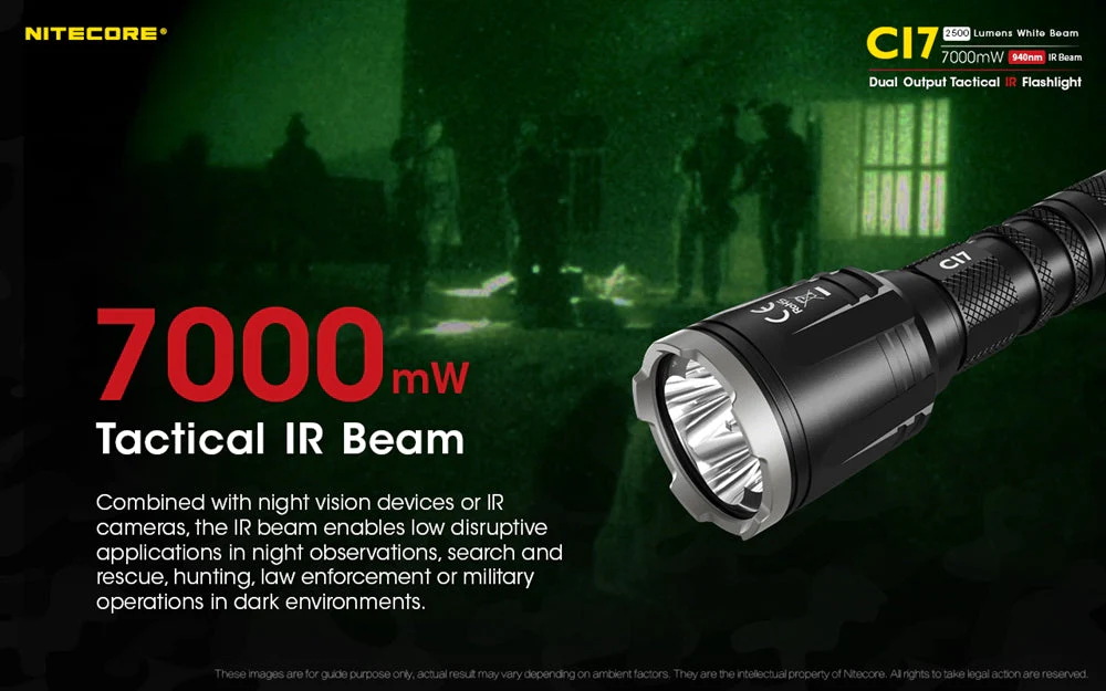 Nitecore CI7 2500 Lumen Infrared Flashlight with IR Illuminator - Image 2