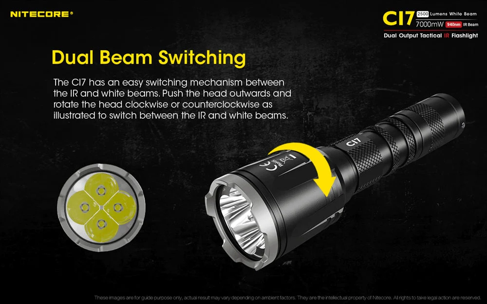 Nitecore CI7 2500 Lumen Infrared Flashlight with IR Illuminator - Image 5