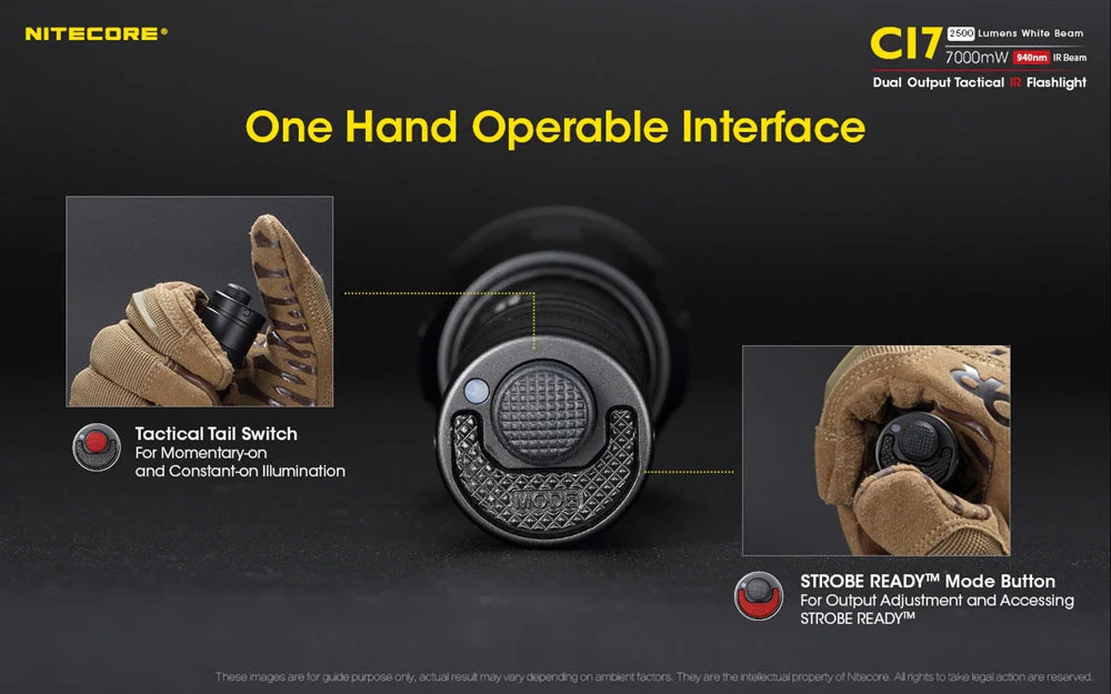 Nitecore CI7 2500 Lumen Infrared Flashlight with IR Illuminator - Image 6