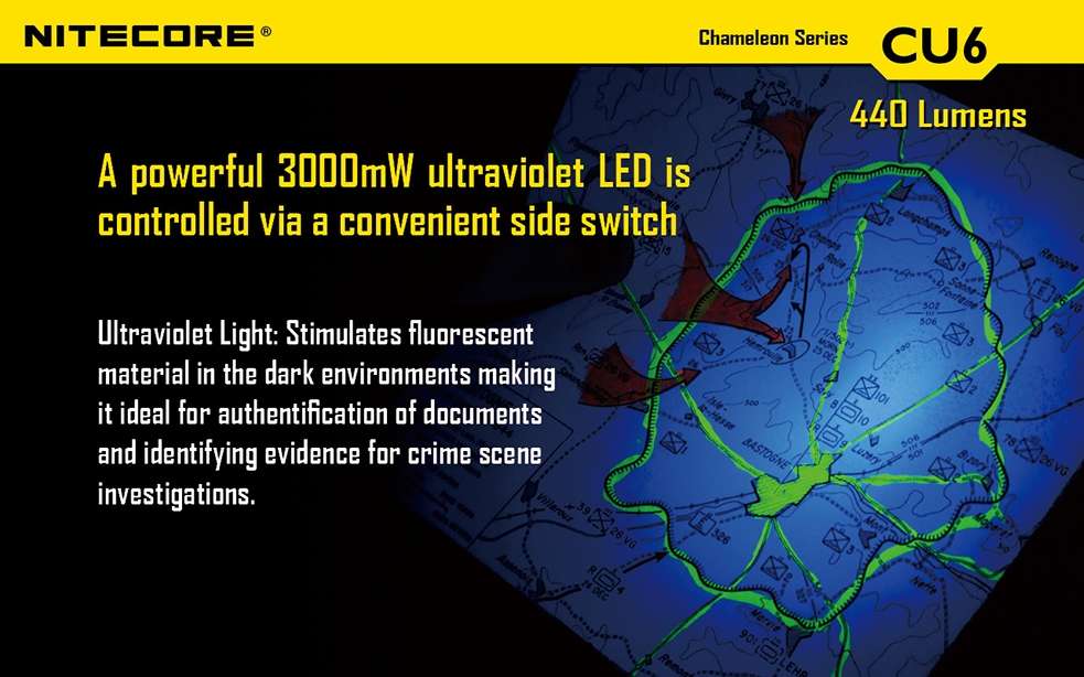 Nitecore CU6 440 Lumen UV LED Flashlight - Image 4