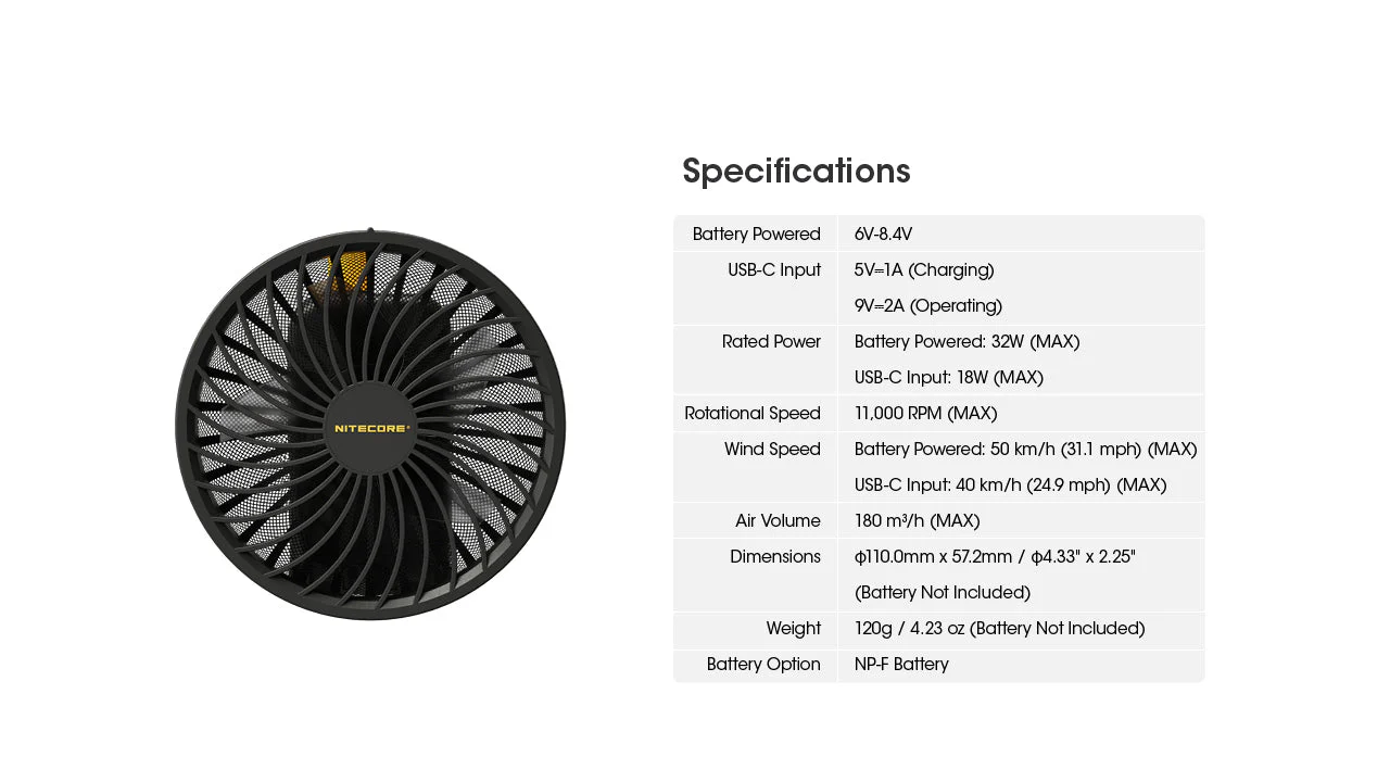 Nitecore CW10 Portable Cordless Wind Hair Blower Fan - Image 6