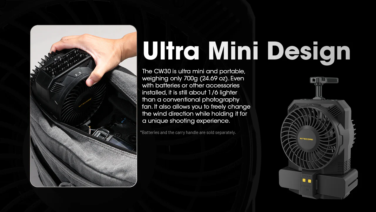 NITECORE CW30 Portable Cordless Photography Fan - Image 3