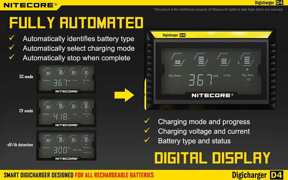 Nitecore D4 Digicharger Universal Charger 18650 RCR123A 17650 17670 14500 AA AAA - Image 3