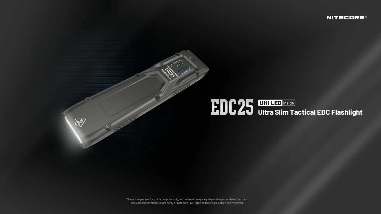 Nitecore EDC25 3000 Lumen USB-C Rechargeable Flat EDC Flashlight - Image 2