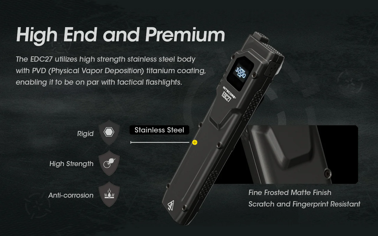 Nitecore EDC27 3000 Lumen Ultra Slim Flat EDC Flashlight - Image 4