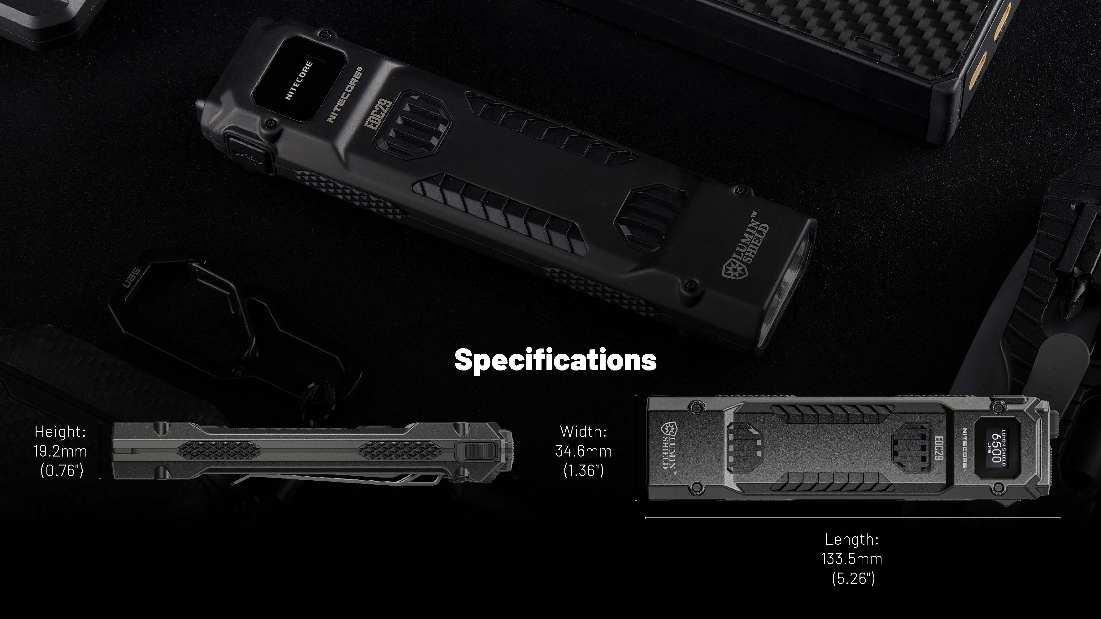 Nitecore EDC29 6500 Lumen USB-C Rechargeable Flat EDC Flashlight - Image 10