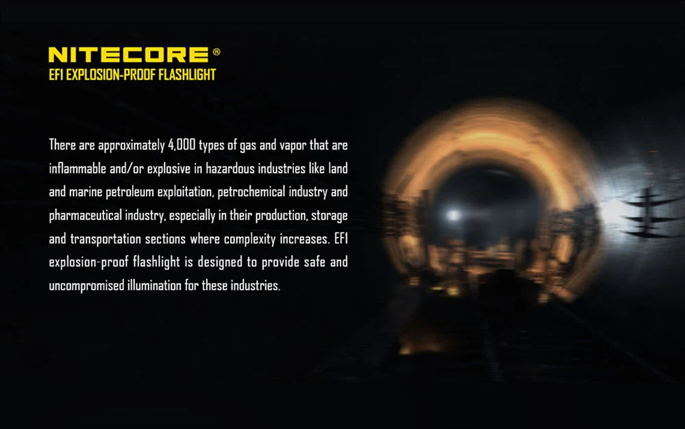 Nitecore EF1 830 Lumen Accredited Safe LED Flashlight - Image 2