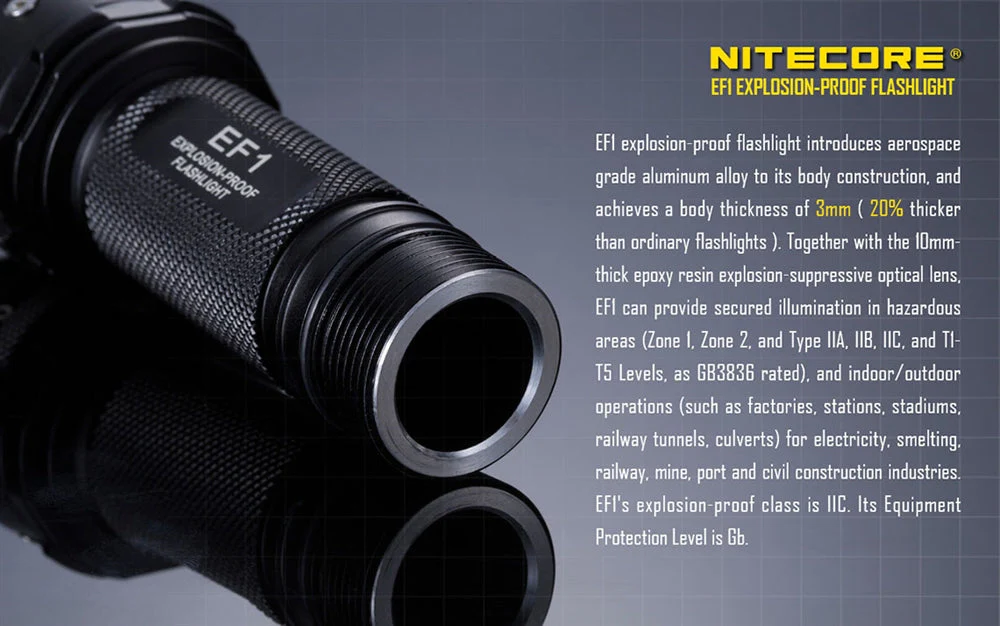 Nitecore EF1 830 Lumen Accredited Safe LED Flashlight - Image 3
