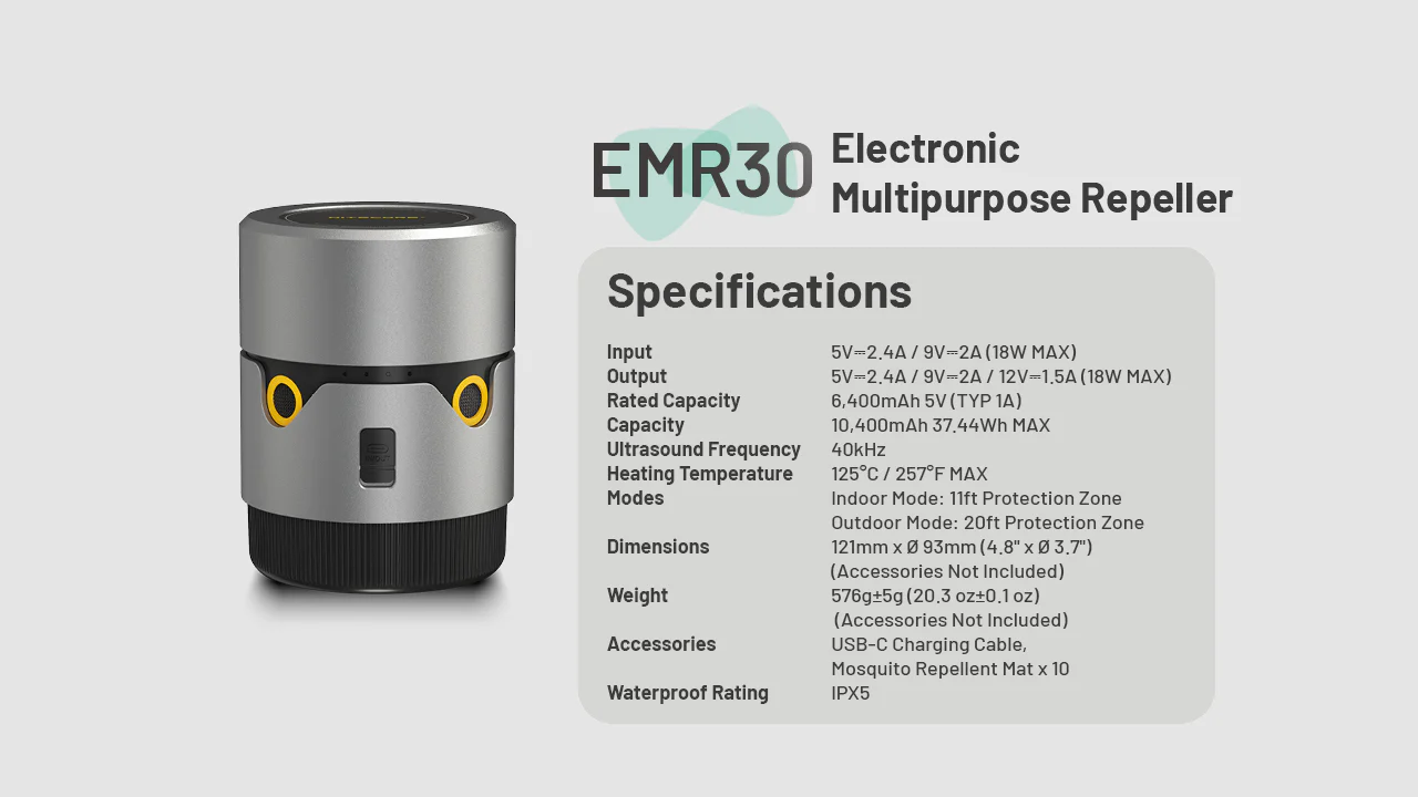 Nitecore EMR30 20 ft Protection Rechargeable Mosquito Repeller - Image 10