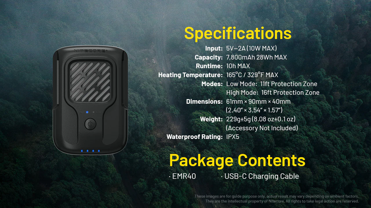 Nitecore EMR40 Portable Rechargeable Multipurpose Mosquito Repeller - Image 10