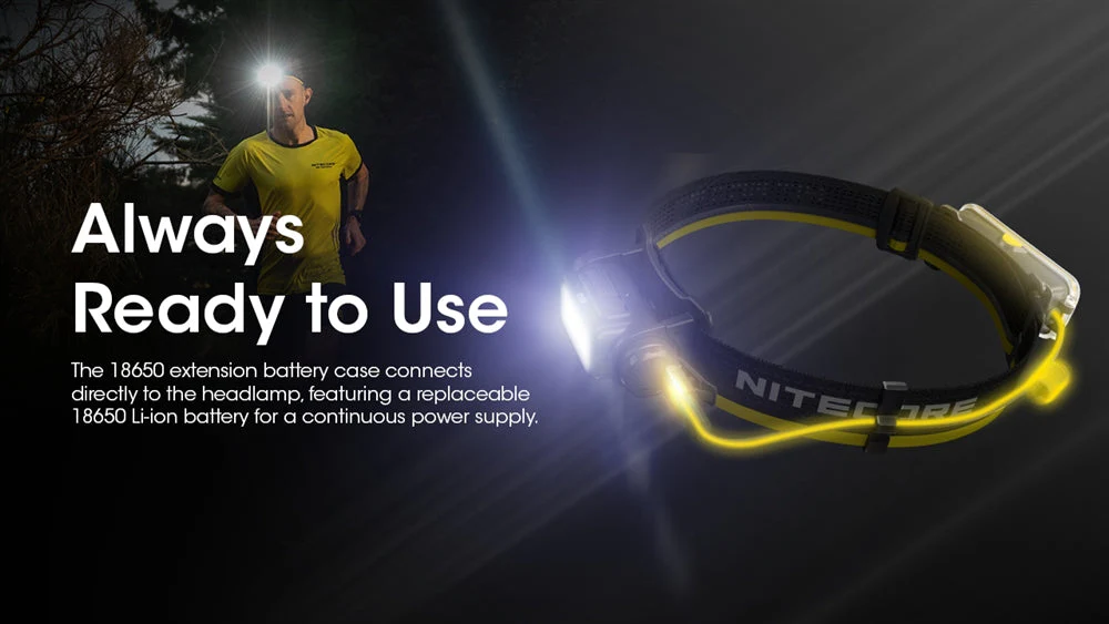 Nitecore Extension Battery Case for NU40, NU43, NU50, NU53, and HC65 UHE Headlamps - Image 3