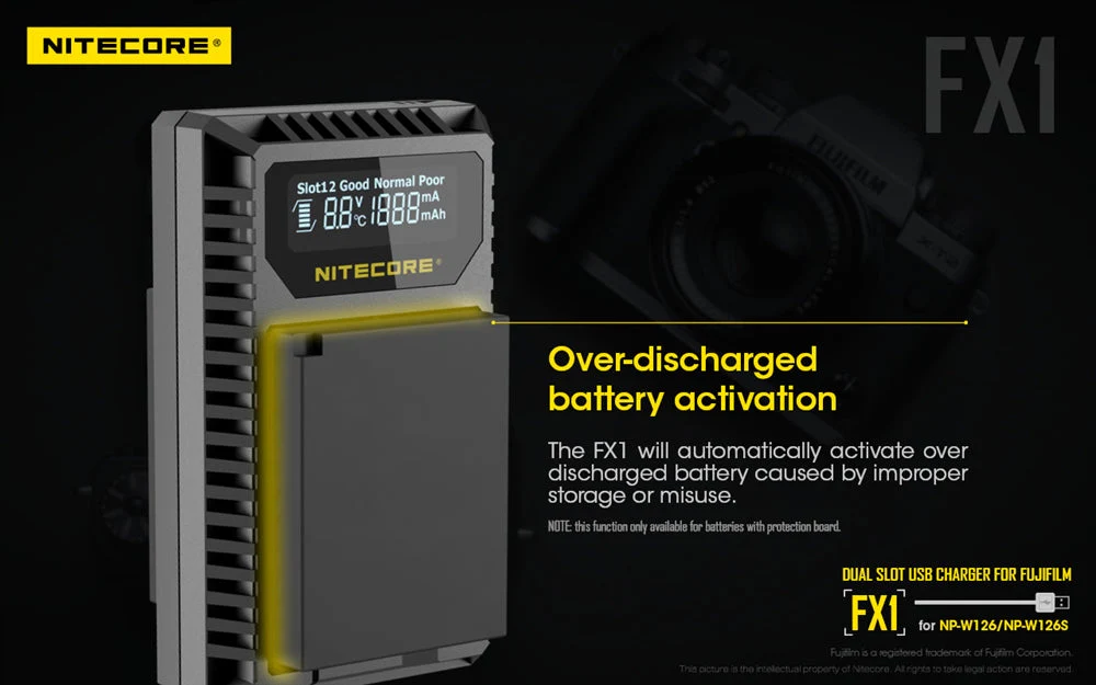 Nitecore FX1 Charger for Fujifilm NP-W126 and NP-W126S Camera Batteries - Image 11