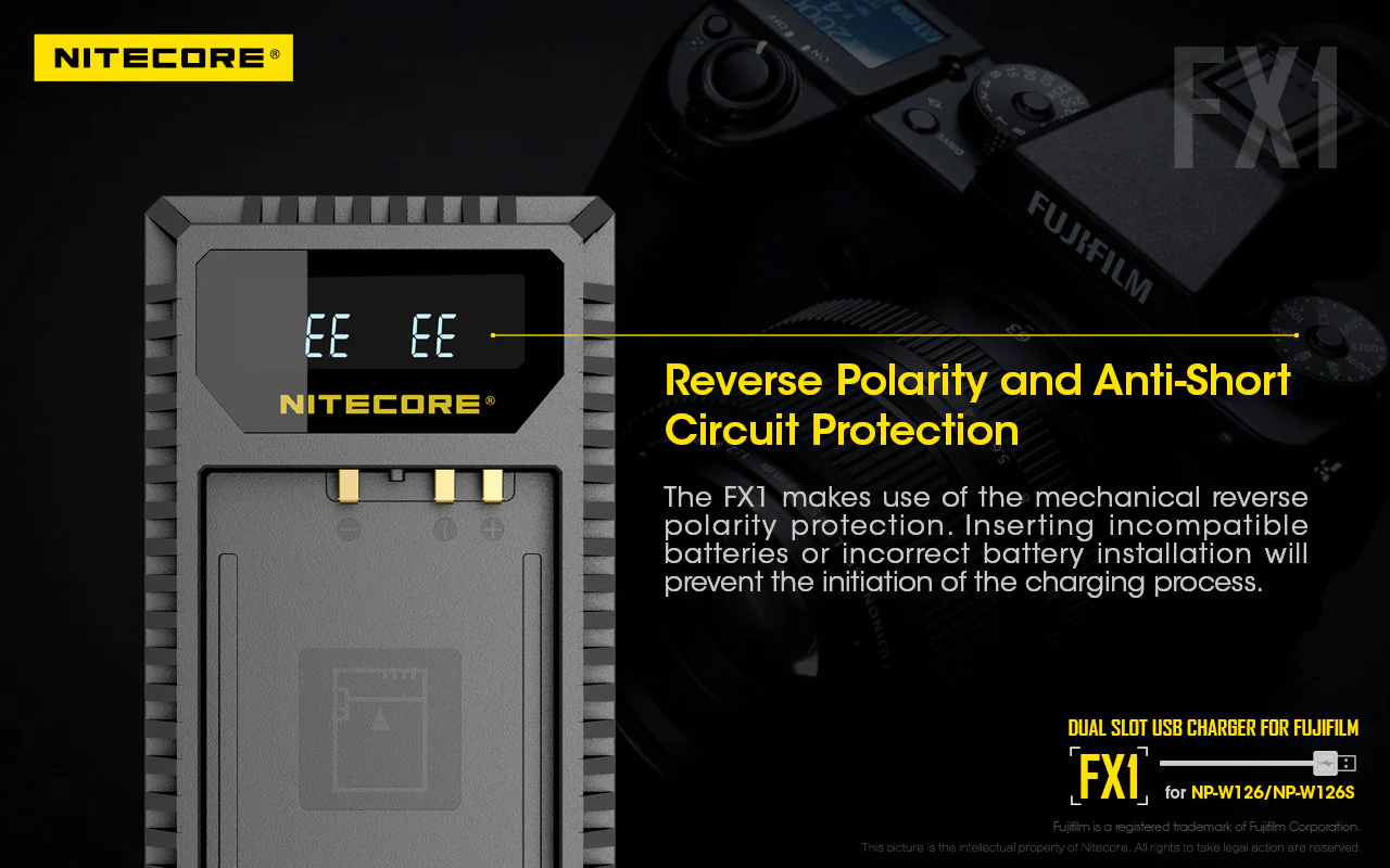 Nitecore FX1 Charger for Fujifilm NP-W126 and NP-W126S Camera Batteries - Image 13