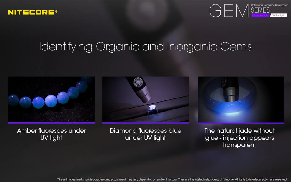 Nitecore GEM10UV UV LED Flashlight, Infinitely Adjustable Brightness for Gem Identification - Image 4