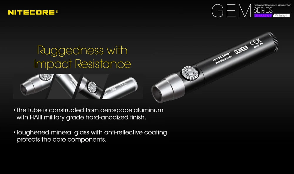 Nitecore GEM10UV UV LED Flashlight, Infinitely Adjustable Brightness for Gem Identification - Image 7