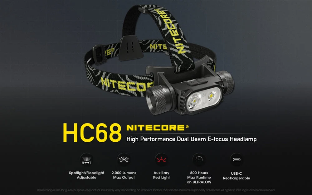 Nitecore HC68 2000 Lumen Rechargeable Focusable Headlamp - Image 2