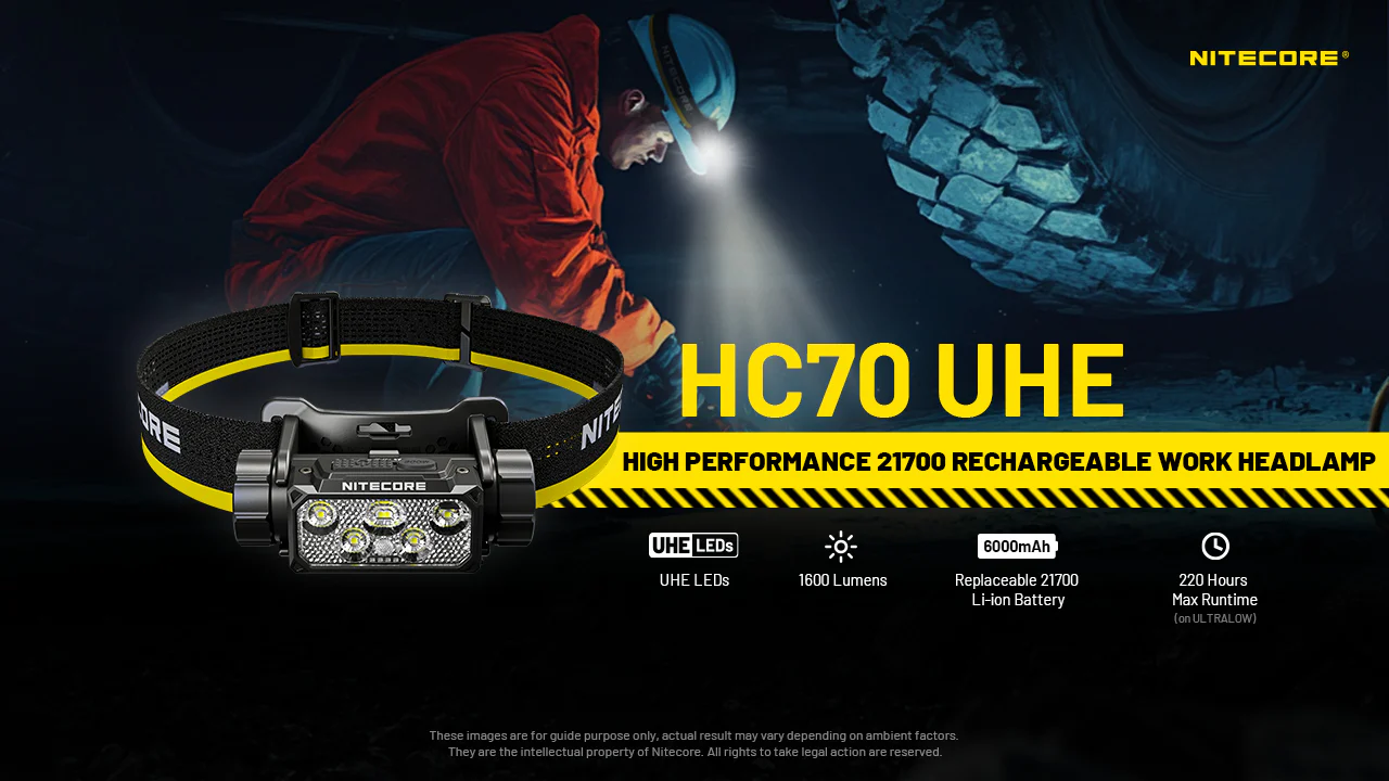 Nitecore HC70 UHE 1600 Lumen Rechargeable Headlamp with Extra Long Runtime - Image 2