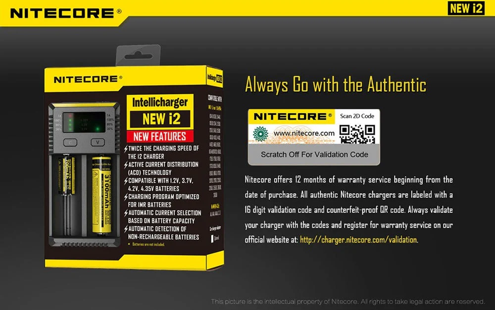 Nitecore i2 Intellicharger Two-Channel Charger - for 18650 etc - Image 10