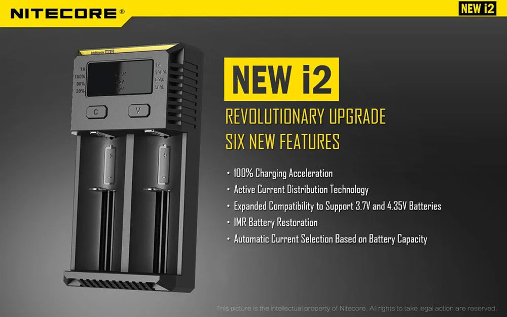 Nitecore i2 Intellicharger Two-Channel Charger - for 18650 etc - Image 2