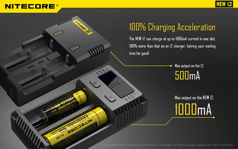 Nitecore i2 Intellicharger Two-Channel Charger - for 18650 etc - Image 3