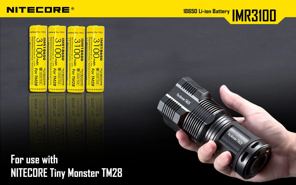 Nitecore IMR3100 3100mAh 18650 Battery for TM28, Concept 1 Flashlights - Image 3