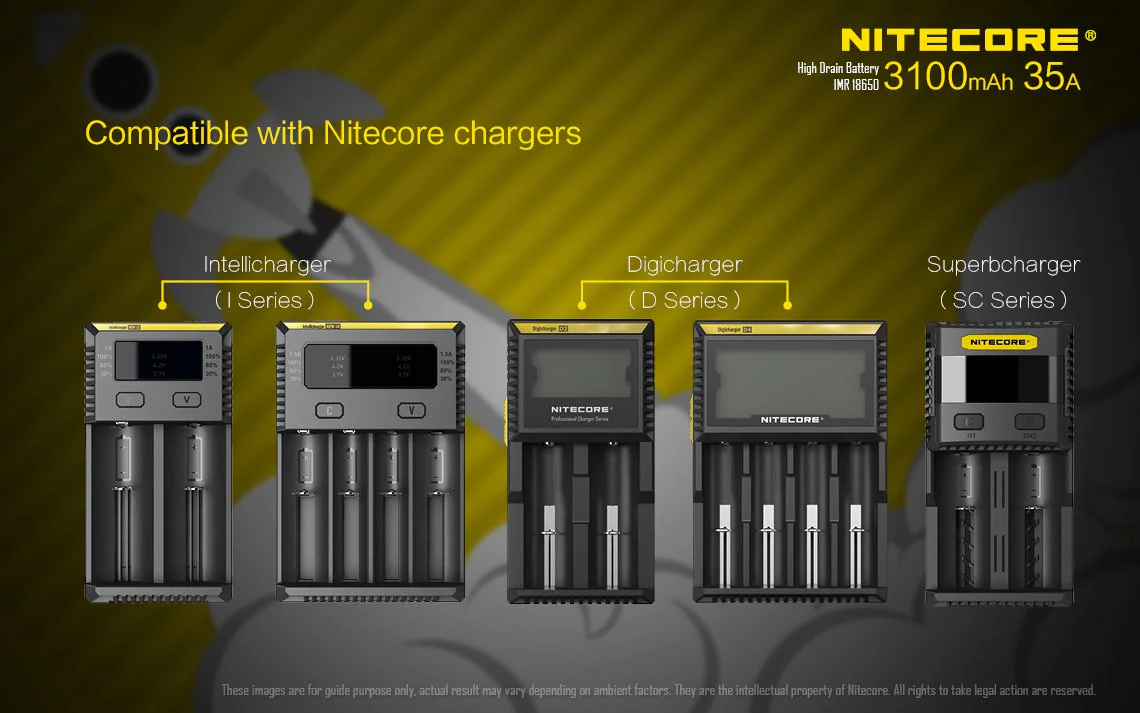 Nitecore IMR 3100mAh 2 Pack 35A Flat Top 18650 Batteries for Vaping Devices - Image 7