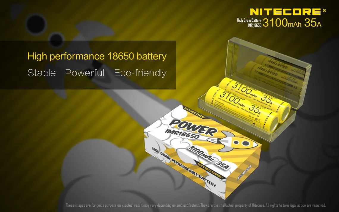 Nitecore IMR 3100mAh 2 Pack 35A Flat Top 18650 Batteries for Vaping Devices - Image 8