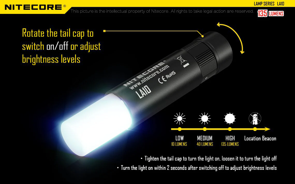 Nitecore LA10 Mini 135 Lumen Lantern - 1xAA - Image 5