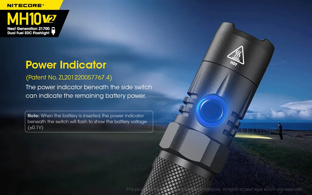Nitecore MH10 v2 1200 Lumen USB-C Rechargeable Flashlight - Image 11