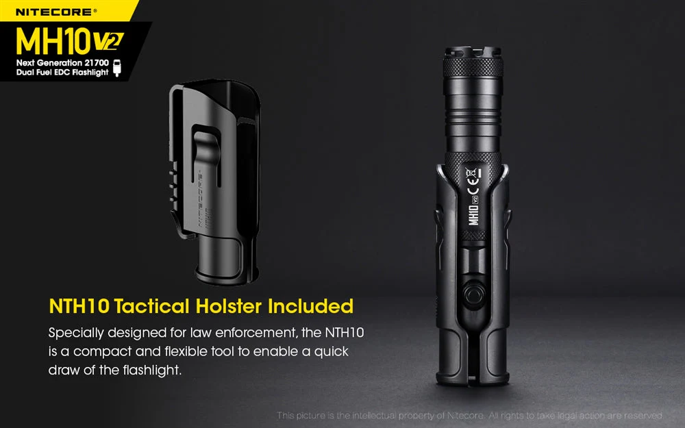 Nitecore MH10 v2 1200 Lumen USB-C Rechargeable Flashlight - Image 7
