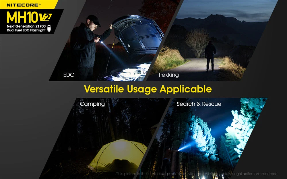 Nitecore MH10 v2 1200 Lumen USB-C Rechargeable Flashlight - Image 8