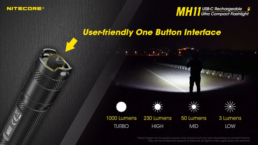 Nitecore MH11 1000 Lumen USB-C Rechargeable Flashlight - Image 4