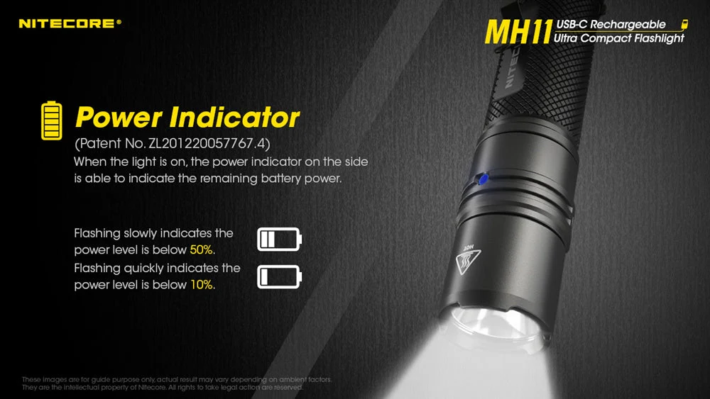 Nitecore MH11 1000 Lumen USB-C Rechargeable Flashlight - Image 9