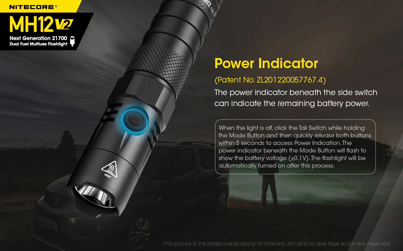 Nitecore MH12 v2 1200 Lumen USB-C Rechargeable Flashlight Kit - Image 10